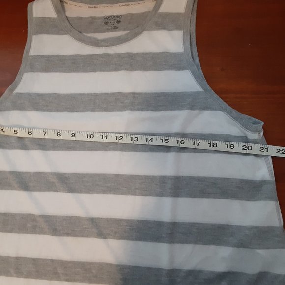 Calvin Klein Performance Gray & White Stripe Women's Sport Tank Top - Picture 8 of 12